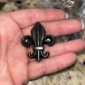 1140-os Pai Llc Fleur De Lis Cabinet Knob Drawer Pull Bronze Metal Set Of Two 3544