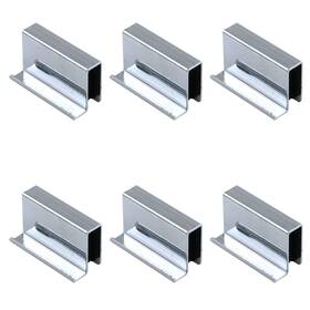 Pastlla Frs0400 6pcs 1.6 Inch Glass Finger Edge Pull Window Display Cabinet Door Silver