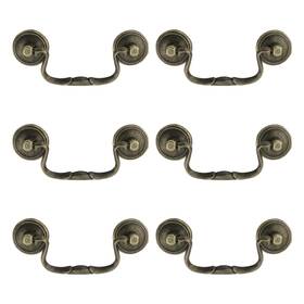 Frs1820 Pastlla 6 Pcs Antique Bail Handle Drop Pulls Vintage Bronze
