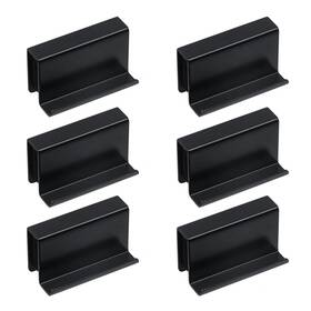 Frs2657 Pastlla 6pcs 1.6 Inch Glass Finger Edge Pull Window Display Cabinet Door Black