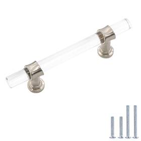 B08cn8tlrq Peaha 10x 3 Inch Acrylic Cabinet Pulls Brushed Nickel Drawer Handles Silver