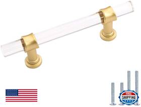 B08swl7zh3 Peaha 10 Pack 5 Inch Acrylic Cabinet Pulls Gold Drawer Handles Brushed Brass Har