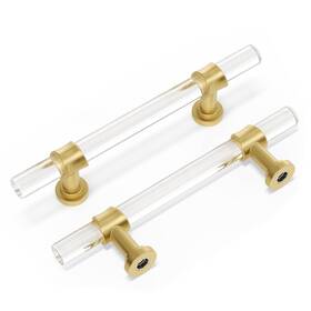 Peaha Ph-ls9165gd90-10pack 10 Pack Acrylic Cabinet Pulls Kitchen Handle Gold Dresser Drawe