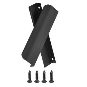 Peroup 609044637359 25x Finger Edge Pull Furniture Drawer Handles 5 Inch Hole Center Black