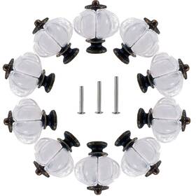 Perphin 718893072706 Acrylic Cabinet Knobs 20 Pack Clear Pumpkin Antique Dresser Pulls With 3 Siz