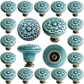 Perphin 797241995782 1-2/5 Inch Ceramic Kitchen Cabinet Knobs For Drawer Dresser Pulls Handles Rou