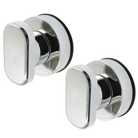 Tuor240822-14 Phituoda 2 Pack Powerful Suction Cup Glass Mirror Door Handle Silver