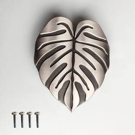 Piaolgyi 798107934457 Silver Cabinet Handle Leaf Knobs For Milsbo Greenhouse Monstera Glass