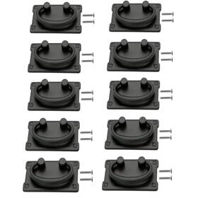 Pinnacle Woodcraft 642896569478 Mission Style Drawer Pulls With Backplate - Set Of 10 Black Metal Cabinet D