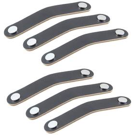 Wq210804-0002 Piutouyar 6pcs Leather Furniture Handles 5.5 Inch Drawer Pulls Black