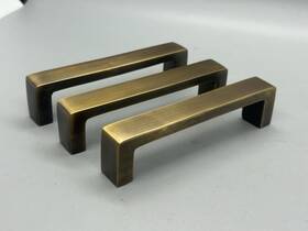 1599139 Pottery Barn 3 Frances Uptown Drawer Bin Handle Pulls Tumbled Brushed Brass 4 Inch