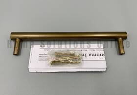 4135983 Pottery Barn Linden Drawer Pull Tumbled Brass 6 Inch #d542b