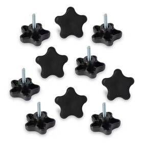 5-star  Powertec 744110105674 1/4 Inch -20 Stud Knob Threaded Thumb Screw Star Knobs With 1 For