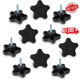 Qnb3006-p2 Powertec 10 Pack 1/4 Inch -20 5 Star Knobs With 1 Threaded Stud Thumb Screw Bo