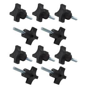 Qnb3008-p2 Powertec 4-point Stud Knobs 1/4 Inch -20 Threaded Thumb Screw Star Knob With 1