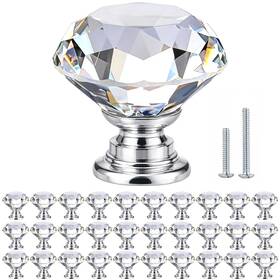 Pozean 680580593934 Crystal Cabinet Knobs Dresser For Drawer With Two Different S