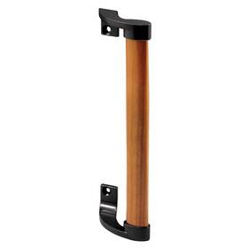Prime-line 049793011824 C 1182 Wood Handle Black Brackets 6-5/8 Inch Holes Sliding Door Pull Si