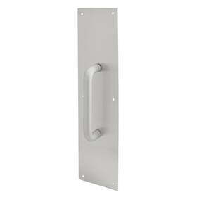 J-4715 Prime-line Door Pull Plate With Handle Satin Aluminum 4x16 Inch