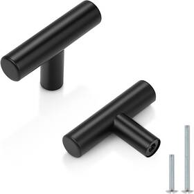 Probrico 445008775780 10 Pack 2 Inch Flat Black T Bar Knobs For Modern Cabinets And Dressers