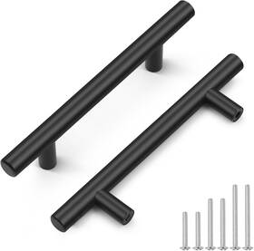 Probrico 445020043096 15 Pack Hole Centers 102mm 4inch Matte Black Kitchen Cabinet Handles