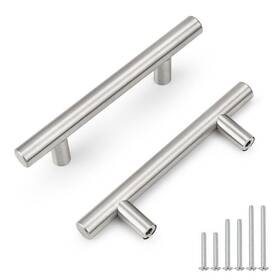 Probrico 608560028177 10 Pack Hole Centers 76mm 3inch Brushed Nickel Cabinet Handles Stainless St