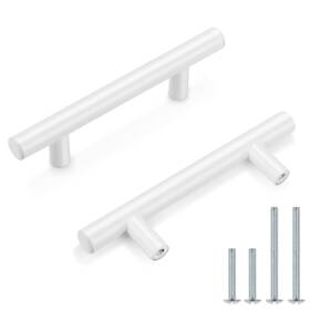Probrico 613865360204 10 Pack White Cabinet Pulls 3 Inch Modern Hardware Euro T Bar Handles