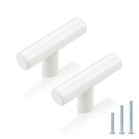 Probrico 613865376564 5 Pack White Cabinet Knobs Single Hole T Bar
