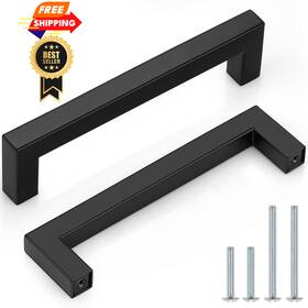 Probrico 716045768453 30 Pack Black Cabinet Pulls Square Kitchen Hole Center 5 Inch