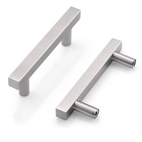 Probrico 717332819322 Cabinet Handles-pack Of 30 Satin Nickel 3inch 76mm Hole Centers Square T Ba