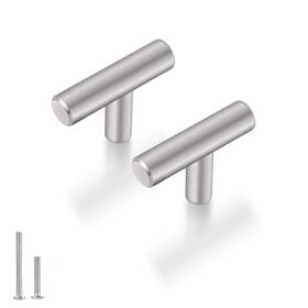 Probrico 718399629107 10 Pack Solid Stainless Steel T Knobs Cabinet Satin Nickel Kitchen Draw