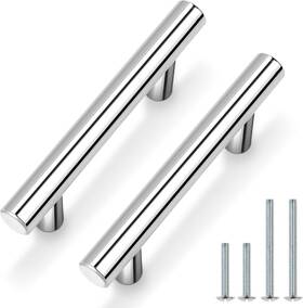 Probrico 744759136831 30 Pack 2.5 Inch Drawer Pulls Polished Chrome Cabinet Euro T Ba