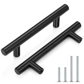 Probrico 941154035873 12 Pack 3-1/2 Inch Black Cabinet Pulls Stainless Steel Kitchen Handle