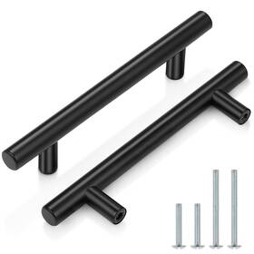 Probrico 941154035996 30 Pack Black Cabinet Handles 6-2/5 Inch T Bar Pulls 4 Hole Centers