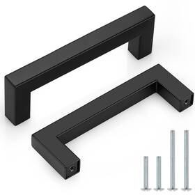 Probrico 941154070799 20 Pack Matte Black Cabinet Pulls Square Hardware 3-3/4 Inch96mm Hole
