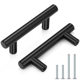 Probrico 941154072243 50 Pack 2-1/2ftft Hole Center Cabinet Pulls Matte Black Euro Stainless Steel Ki