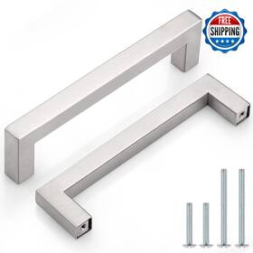 B01h35dslc Probrico 10-pack 5in Square Kitchen Cabinet Handles Brushed Nickel Stainless Ste