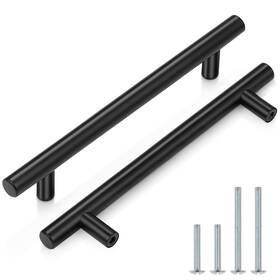 B01i50j4eo Probrico 5-pack Flat Black Modern Cabinet Handles Cupboard Pulls 6-1/3 Inch Kitchen