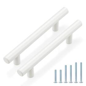 B01icot240 Probrico 10 Pack White Modern Kitchen Cabinet Pulls Drawer Handles Euro Round T