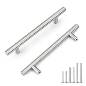 Hmpd201-ll-hss102-6pack Probrico 6 Pack Brushed Nickel Kitchen Cabinet Pulls 4 Inch Hole Centers Pull Handle