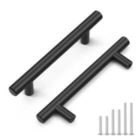 Hmpd3383-hbk96-5pack-ll Probrico 5pack 3-3/4 Inch Matte Black Kitchen Cabinet Pulls T Bar 6 Stainless Steel