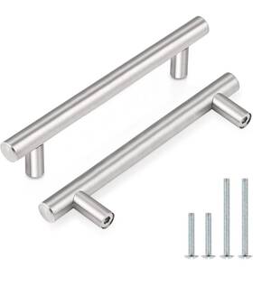 Pd201hss102 Probrico Case Of 30 - 4 Inch Satin Nickel Cabinet Hardware T Bar Pulls