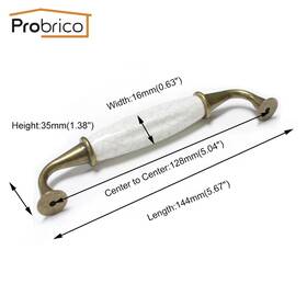Pd6289anb128 Probrico 10 Pack Ceramic Cabinet Drawer Arch Handle Pulls 5.67 Inch 128mm Ctc