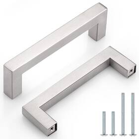 Pddj27hss102-5 Probrico 5 Pack 4 Inch Modern Square Cabinet Hole Center Brushed Nickel