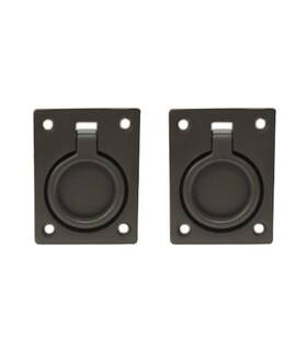 B08dqq2n7l Qcaa Solid Brass Flush Ring Pull 2-1/2 Inch X 1-7/8 Oil Rubbed Bronze Us10b 2-pack