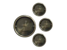 P144-004 Qcaa Solid Brass Finger Pull 1-3/4 Inch Brushed Antique 4 Pack