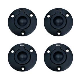 P21-004 Qcaa Solid Brass Flush Ring Pull Matte Black Round Made In Taiwan 4 Pack
