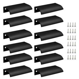Gb0617 Qjaiune Black Back Mount Finger Edge Pulls 80mm Hidden Aluminum Handles For Cabinets