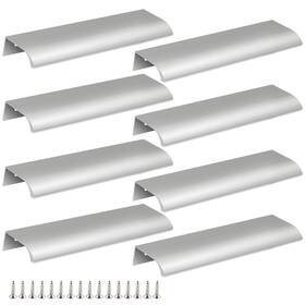 Gb0630 Qjaiune 8 Pcs 5.9in Silver Back Mount Finger Edge Pull Aluminum Hidden Tab Handles