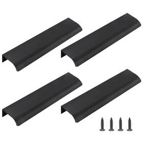 Gb11215-306 Qjaiune Black Back Mount Finger Edge Pull 200mm / 200mm/7.87 Inch - 4 Pcs