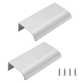 Gb11215-317 Qjaiune Silver Back Mount Finger Edge Pull 80mm/3.15 Inch Aluminum Hidden Handle Conceale
